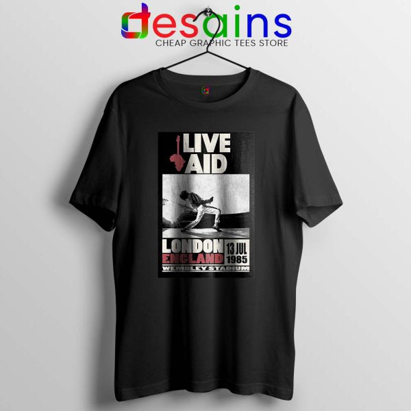 Live Aid at Wembley Black Tshirt Live Aid Musical Event Tee Shirts