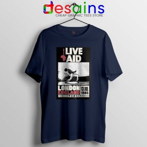 Live Aid at Wembley Navy Tshirt Live Aid Musical Event Tee Shirts