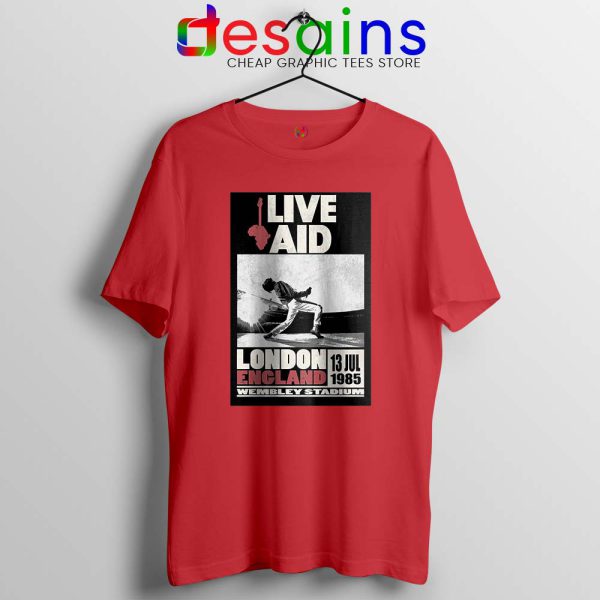 Live Aid at Wembley Red Tshirt Live Aid Musical Event Tee Shirts