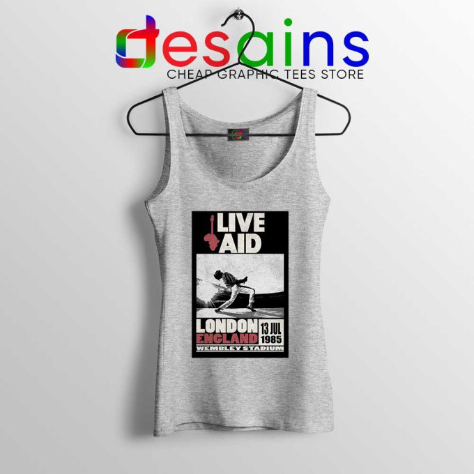 Live Aid at Wembley Sport Grey Tank Top Live Aid Musical Event Tops