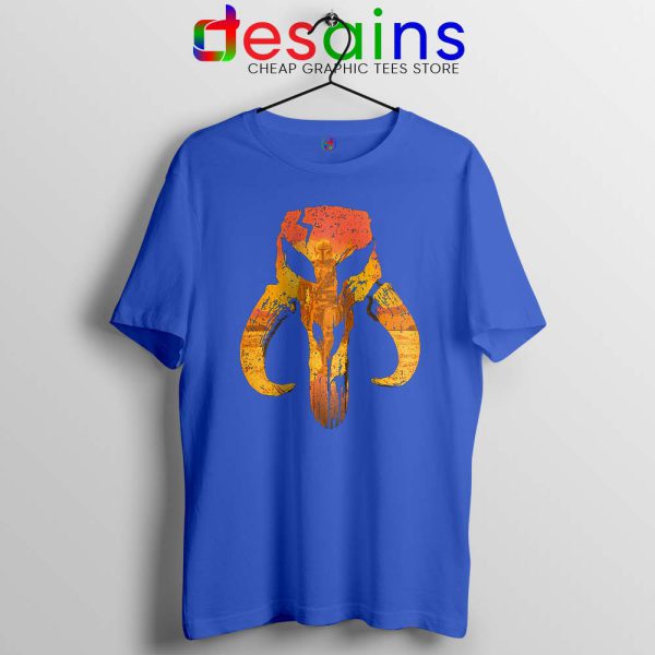 Mandalorian Hunter Logo Blue Tshirt The Mandalorian Symbol Tees