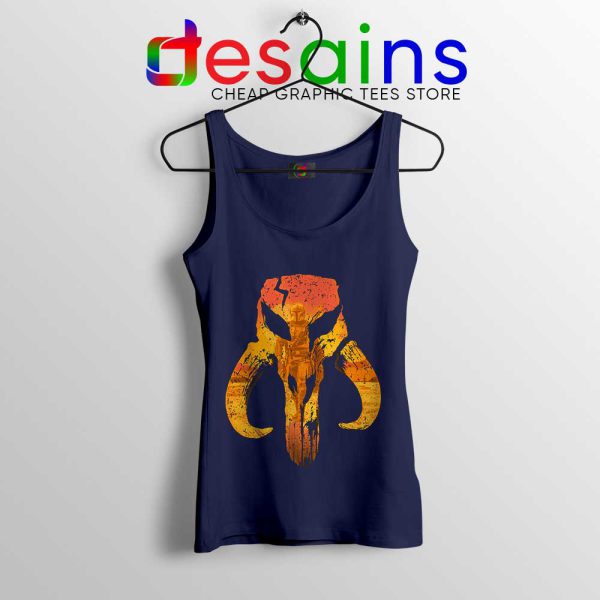 Mandalorian Hunter Logo Navy Tank Top The Mandalorian Symbol Tops