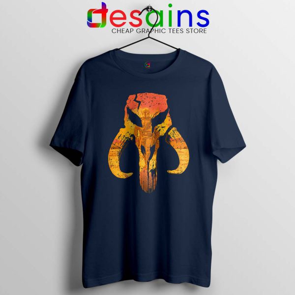 Mandalorian Hunter Logo Navy Tshirt The Mandalorian Symbol Tees