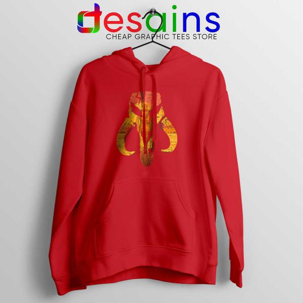 Mandalorian Hunter Logo Red Hoodie The Mandalorian Symbol Hoodies