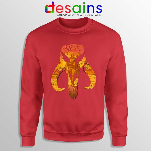 Mandalorian Hunter Logo Red Sweatshirt The Mandalorian Symbol