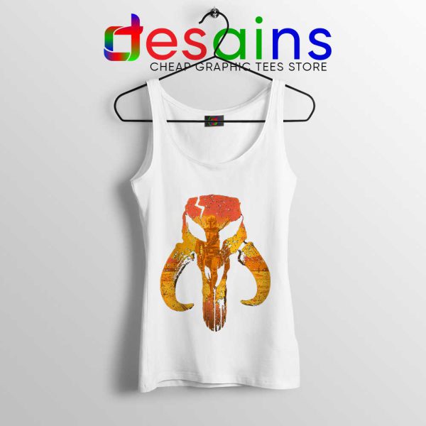 Mandalorian Hunter Logo White Tank Top The Mandalorian Symbol Tops