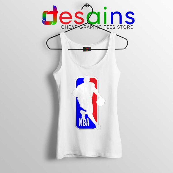 NBA Logo Kobe Bryant White Tank Top NBA Merch Mamba Tops