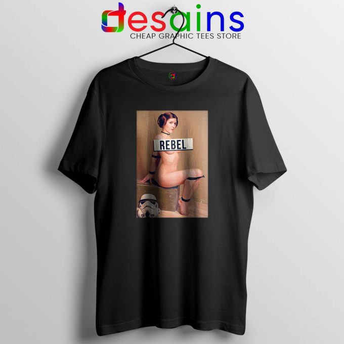 Naked Princess Leia Black Tshirt Star Wars Merch Tee Shirts
