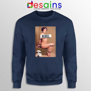 Naked Princess Leia Navy Sweatshirt Star Wars Merch Sweaters