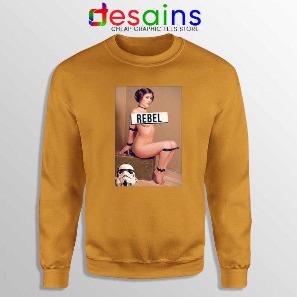 Naked Princess Leia Orange Sweatshirt Star Wars Merch Sweaters