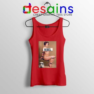 Naked Princess Leia Red Tank Top Star Wars Merch Tops