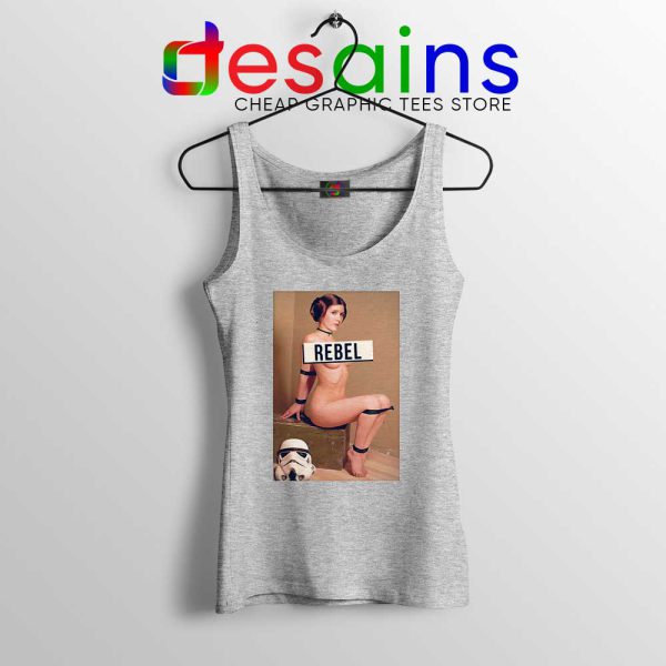 Naked Princess Leia Sport Grey Tank Top Star Wars Merch Tops