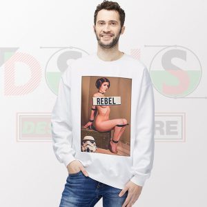 Naughty Naked Princess Leia Sweatshirt - Mens White