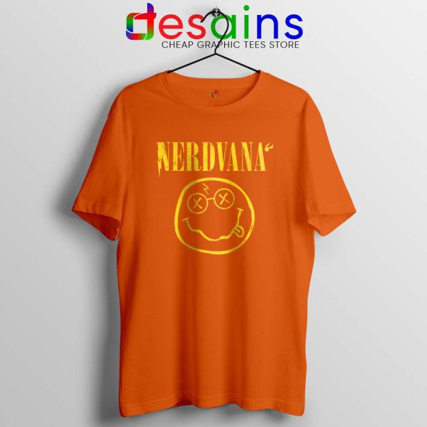 Nerdvana Smiley Orange Tshirt Nirvana Smiley Face Tee Shirts