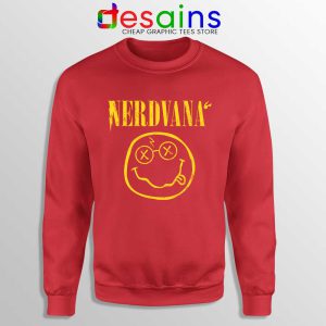 Nerdvana Smiley Red Sweatshirt Nirvana Smiley Face Sweater