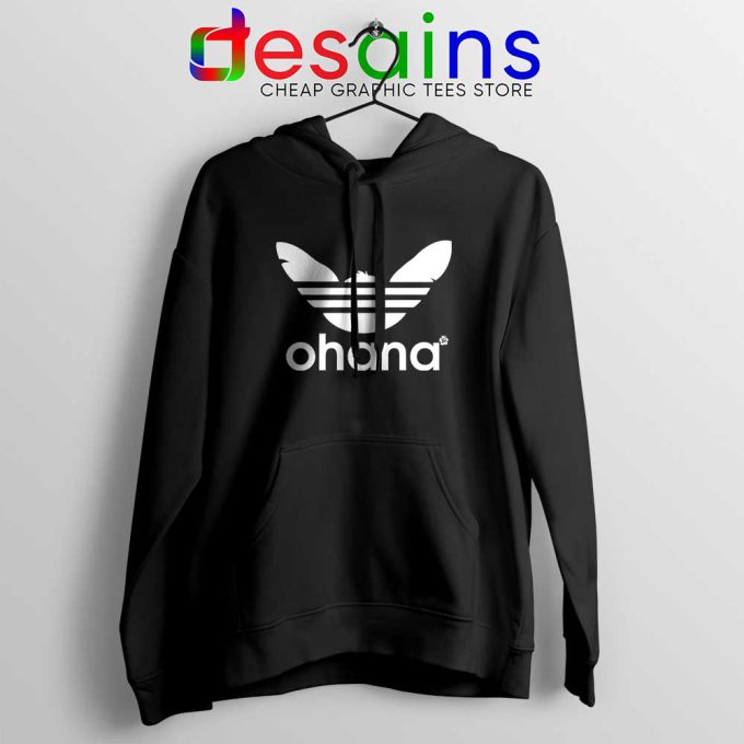 Ohana Three Stripes Black Hoodie Stitch Ohana Adidas Hoodies