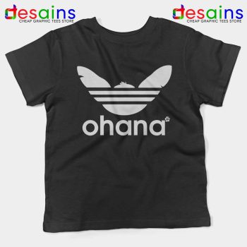 Ohana Three Stripes Black Kids Tshirt Stitch Ohana Adidas Youth