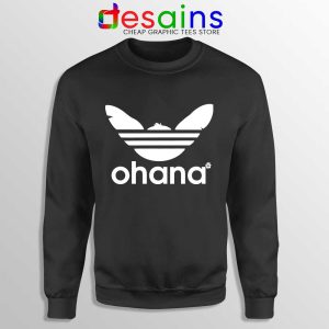 Ohana Three Stripes Black Sweatshirt Stitch Ohana Adidas Sweaters