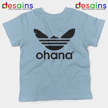 Ohana Three Stripes Light Blue Kids Tshirt Stitch Ohana Adidas Youth