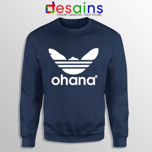 Ohana Three Stripes Navy Sweatshirt Stitch Ohana Adidas Sweaters