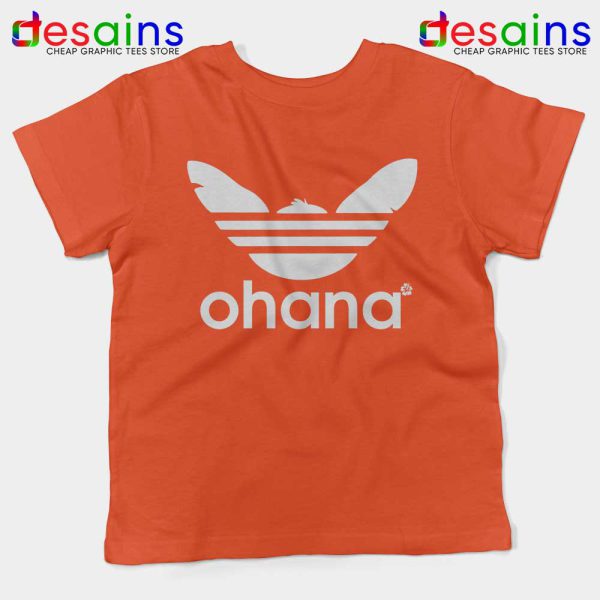 Ohana Three Stripes Orange Kids Tshirt Stitch Ohana Adidas Youth