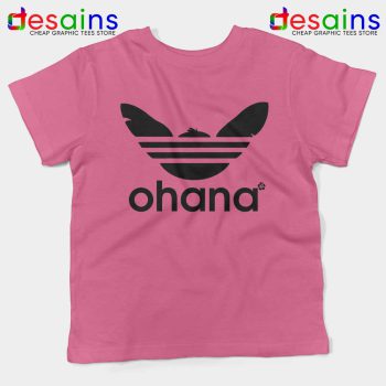 Ohana Three Stripes Pink Kids Tshirt Stitch Ohana Adidas Youth