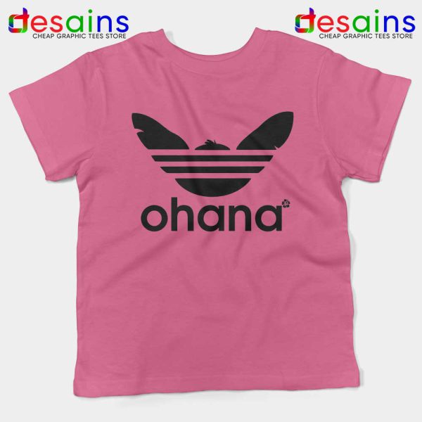 Ohana Three Stripes Pink Kids Tshirt Stitch Ohana Adidas Youth