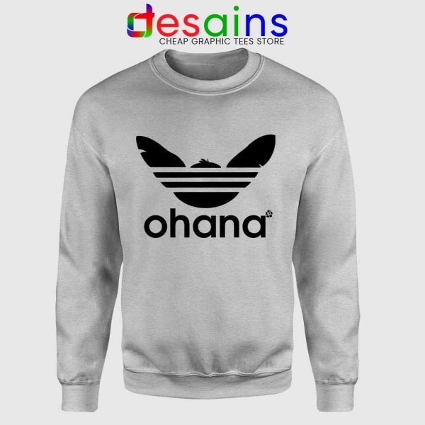 Ohana Three Stripes Sport Grey Sweatshirt Stitch Ohana Adidas Sweaters