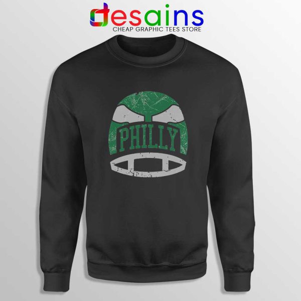 Philly Retro Helmet Black Sweatshirt Philadelphia Eagles Sweater