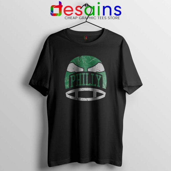 Philly Retro Helmet Black Tshirt Philadelphia Eagles Tees