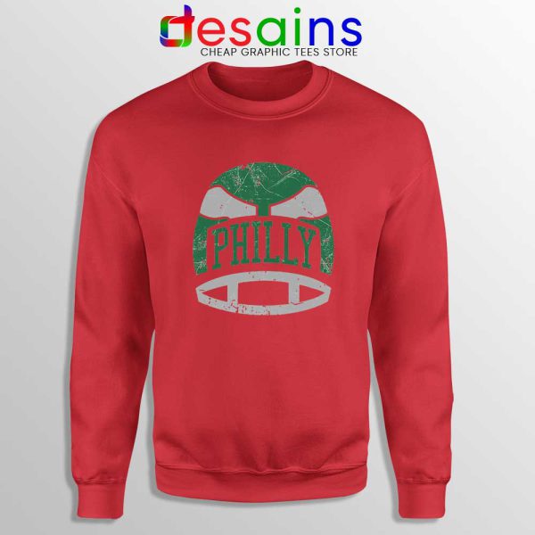 Philly Retro Helmet Red Sweatshirt Philadelphia Eagles Sweater