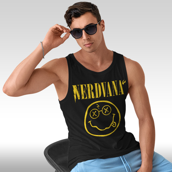 Smart Nerd Nerdvana Smiley Tank Top Nirvana Face