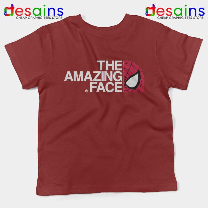 Spider Man The Amazing Face Maroon Kids Tshirt The North Face Youth