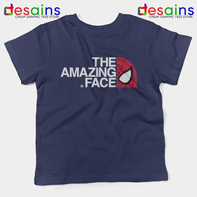 Spider Man The Amazing Face Navy Kids Tshirt The North Face Youth