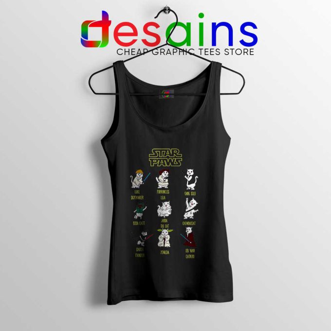 Star Paws Cat Lovers Tank Top Star Wars Cats Tops S-3XL