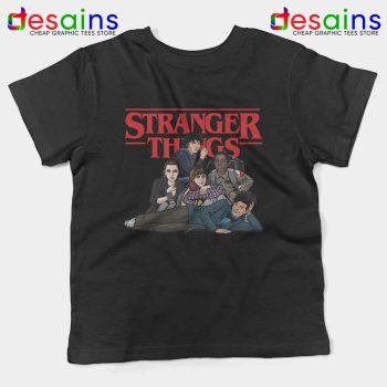 Stranger Club AV Black Kids Tshirt Netflix Stranger Things Youth Tees