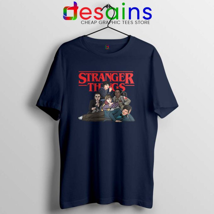 Stranger Club Navy Tshirt Netflix Stranger Things Merch Tee Shirts