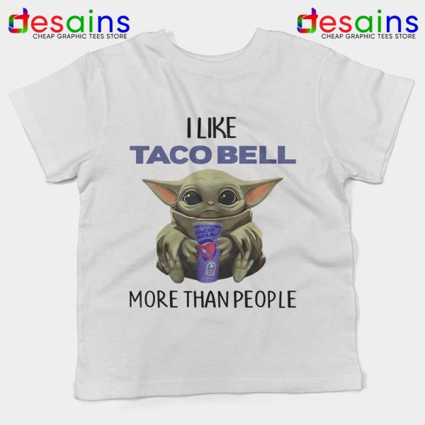 Taco Bell Baby Yoda White Kids Tshirt The Child Mandalorian Youth Tees