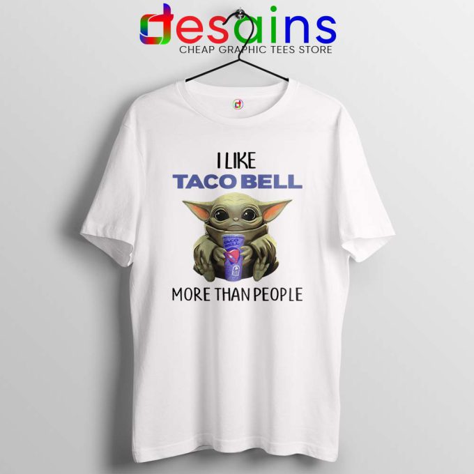 Taco Bell Baby Yoda White Tshirt The Child Mandalorian Tee Shirts