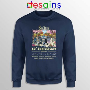 The Beatles 60th Anniversary Navy Sweatshirt The Beatles Merch