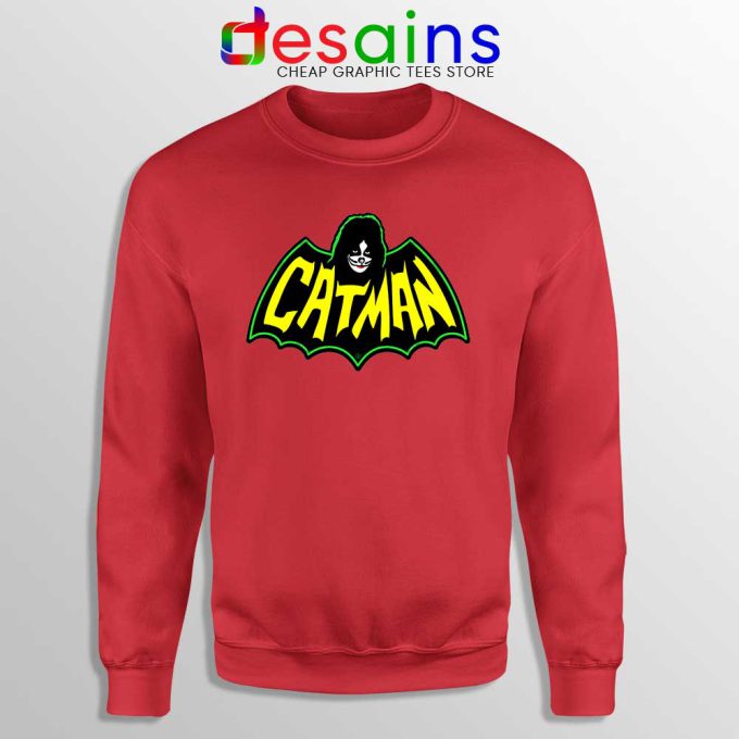 The Catman Peter Criss Red Sweatshirt Kiss Band Sweaters