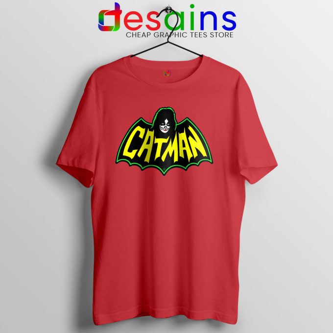  The Catman Peter Criss Red Tshirt Kiss Band Tee Shirts