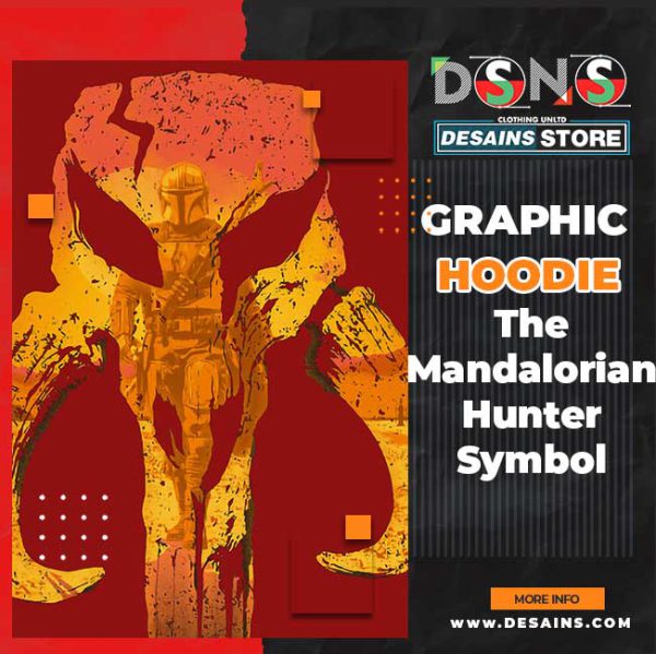 The Mandalorian Hunter Logo Graphic Hoodie - The Mythosaur Skull