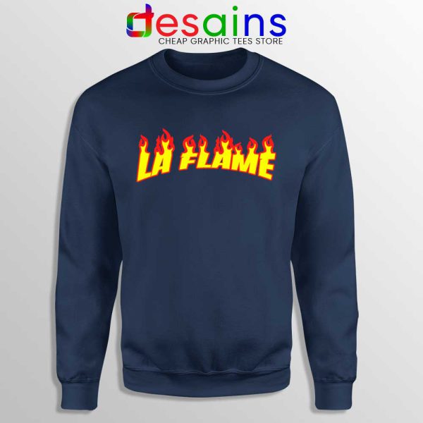 Travis Scott La Flame Navy Sweatshirt Merch Travis Scott Sweaters