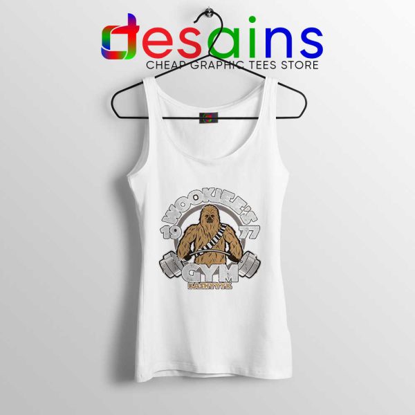 Wookiees Gym White Tank Top Star Wars Gym Tops Size S-3XL