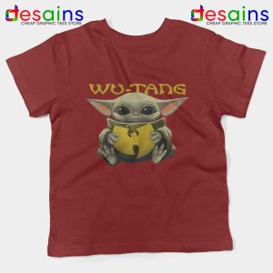 Wu Tang Clan Baby Yoda Maroon Kids Tshirt The Child Youth