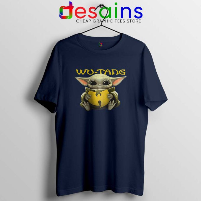 Wu Tang Clan Baby Yoda Navy Tshirt The Child Tee Shirts S-3XL