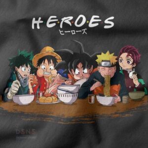 tank top featuring anime characters eating ramen parody design