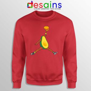 Avocado Air Jordan Red Sweatshirt Funny Avocado Fruit Sweaters