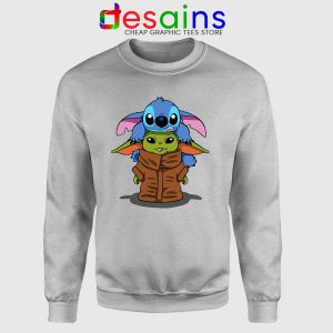 Baby Stitch Yoda Sport Grey Sweatshirt Disney The Mandalorian Sweaters